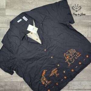 M. Lee Plus Size Button Front Embroidered Top Size 3X